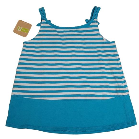 Crazy 8 New Striped White Blue Girls Tank Top Size 5T - Picture 3 of 6